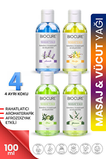 Biocure Relaxing Aromatherapy Massage Oil - Body Care, 4 Kinds in One Mix