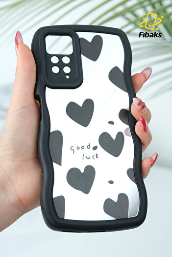 Fibaks Xiaomi Redmi Note 11 Pro&12 Pro 4g Compatible Case Mirrored Heart Pattern Soft