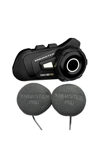 Knmaster Kn6100 Pro Motosiklet Kask Interkom Bluetooth Intercom Kulaklık Seti Siyah Çanta Hediyeli