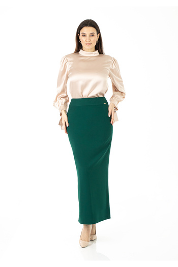 Guzella Maxi (100cm) Length Classic Pencil Skirt with Back Zipper and Closed Slit