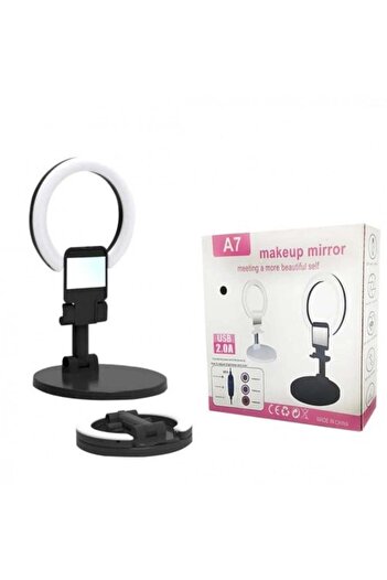 Generic Ring Light with Stand, Makeup Mirror and Lighting Levels With Astranut Mobile Holder
