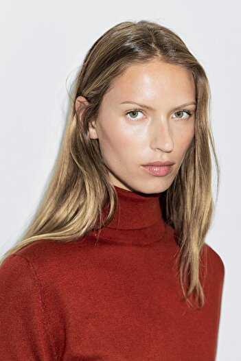 Massimo Dutti Dik yaka yün karışımlı kazak