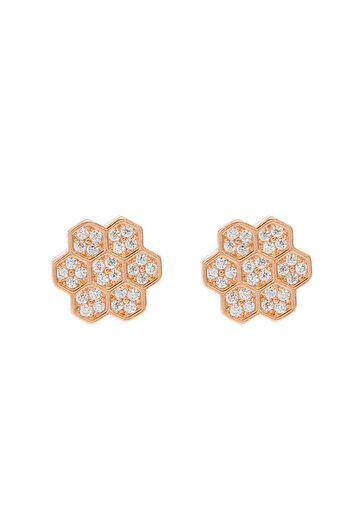 Bijuteria SORELLY Cercei Argint Placat cu Aur Roz Honeycomb