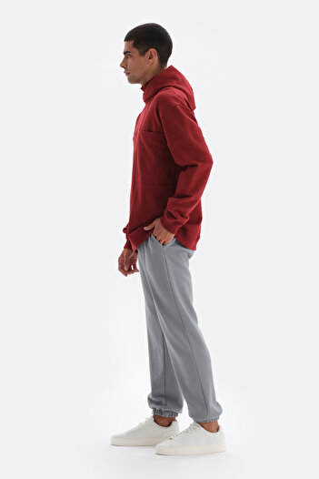 Dagi Bordo Cep Detaylı Kapüşonlu Sweatshirt