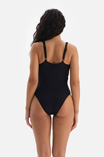 Dagi Black Deep V-Neck Swimsuit