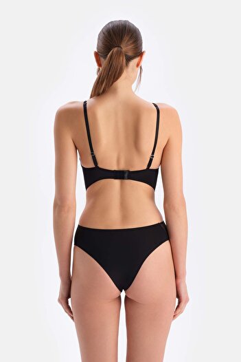 Dagi Black Tulle Detailed Underwire Bodysuit