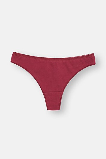 Dagi Mürdüm-Pembe-Turkuaz Kadın 3'Lü Desenli Thong Külot