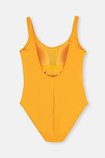 Dagi Yellow Underwireless U-Neck Thick Strap Swimsuit