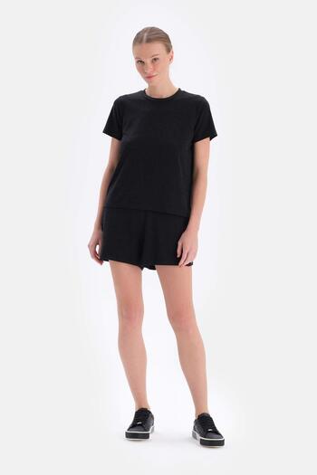 Dagi Black Soft Touch Basic Shorts
