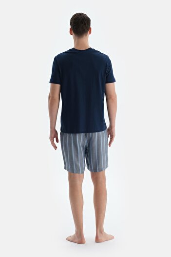 Dagi Gray Striped Woven Shorts