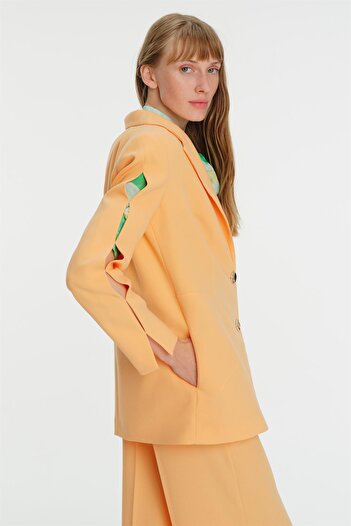 Exquise Long Sleeve Men's Collar Plain Fabric Jacket