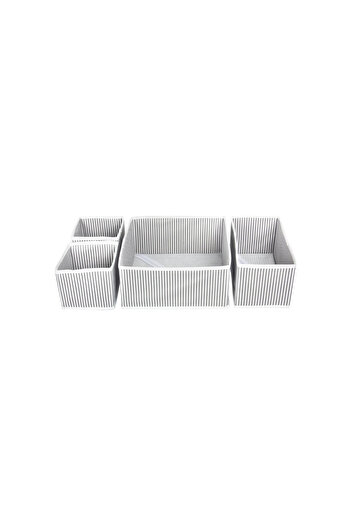 ALAS 4-Piece (Compartment) Drawer Organizer Gray Organizer Box Set
