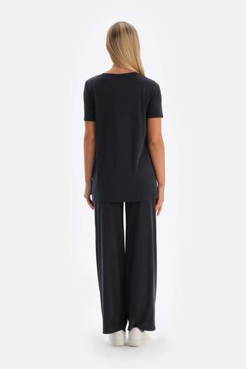 Dagi Black Functional Modal Maternity T-shirt