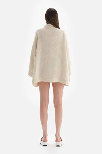 Dagi Beige Linen Short Kimono