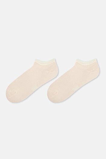 Dagi Ecru-Mint Women's 2-Piece Bamboo Booties Socks