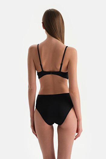 Dagi Mid Waist Black Bikini Bottom