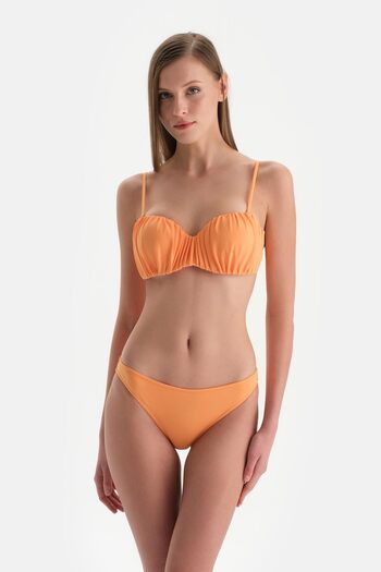 Dagi Mid Waist Orange Bikini Bottom