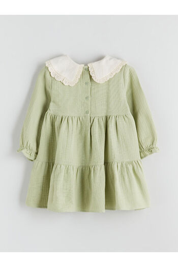 LC Waikiki Leave Your Style with Us |   Baby Collar Muslin Girl's Dress
