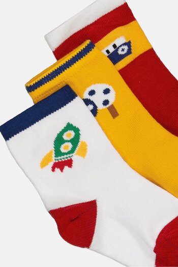 MUDD Kids Boy 5 Pairs Printed Crew Socks, Multicolor