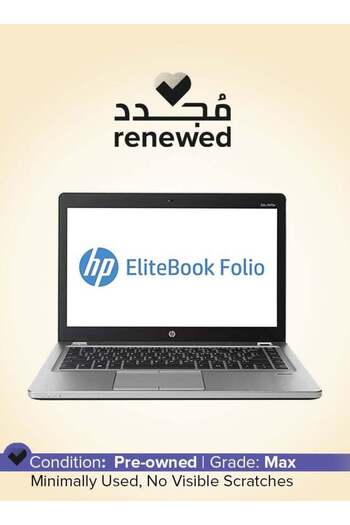 HP Renewed EliteBook Folio 9470 14", Core i5 3rd Gen, 8GB RAM, 128GB SSD, Windows 10 Pro, Dark Gray