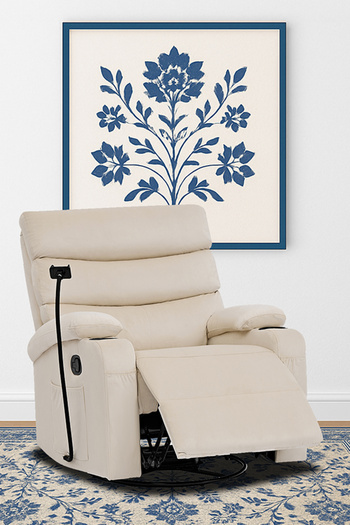 Medical Sleep Rocking & Rotating Relaxing Recliner Chair with Phone & Cups Holder - Beige - HS499-RM