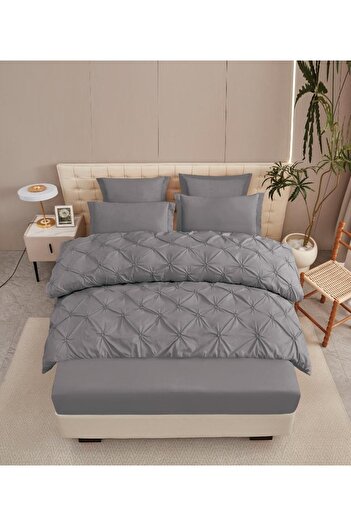 CHIRASO CHIRASO Linen, FINE, ELASTIC Sheet 180x200cm, Duvet Cover with PLEATS 200x230cm, 4 Pillowcases