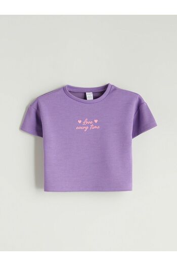LC Waikiki Crew Neck Printed Girl's T-Shirt and Pants 2-Piece Set
