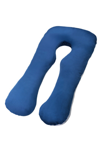 FizioTab Perna Gravide FizioTab® cu Husa Detasabila, 70x145 cm, Forma Literei U, Velvet, Albastru/Gri