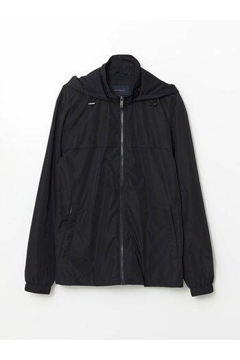 LC Waikiki Navy Blue Standard Fit Hooded Men's Coat