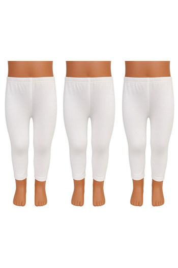 City Rose Fashion Girls’ Basic Leggings Set – 3 Pieces No Lace