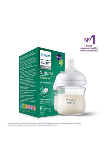 Philips Avent Glass Natural Response Baby Feeding Bottle 120Ml