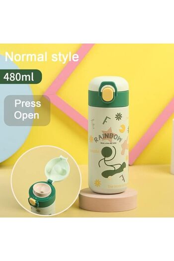 Cocobee Steel Water Bottle for Kids Bottle Double Walled Vacuum Insulated Bottle Flask for School Blue 480ML
