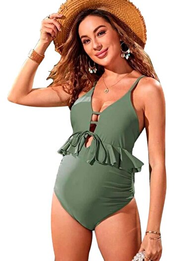OEM One-piece swimsuit for pregnant women, green, size XL