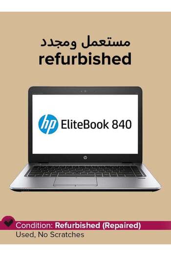 HP Renewed EliteBook 840 G4, 14", Intel Core i7 7th Gen, 8GB RAM, 256GB SSD, Windows 10 Pro, Silver