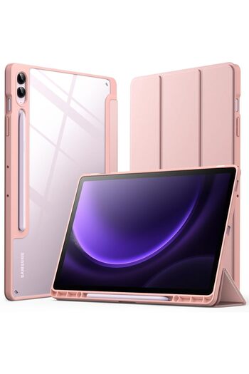 SIGLOO Premium case for Samsung Galaxy Tab S10/S10Fe/S9/S9Fe 11", leather, transparent back, Pink