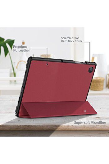 SIGLOO Husa slim Smart Cover Trifold pentru LENOVO Tab M10 3rd Gen 10.1 inci premium burgundy
