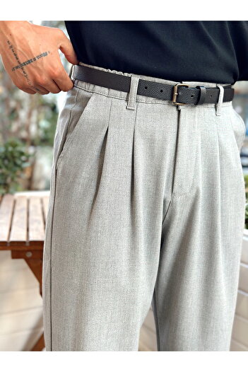 manch collection Pileli Baggy Kumaş Pantolon Antrasit