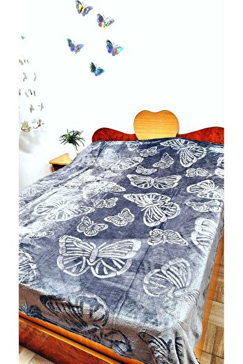 OEM Cocolino super fluffy double bed blanket, butterfly pattern, 200x220, Pink