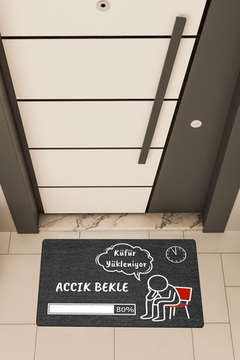 Dormot High Quality Digital Printing Black, Loading Curse, Themed Door Mat