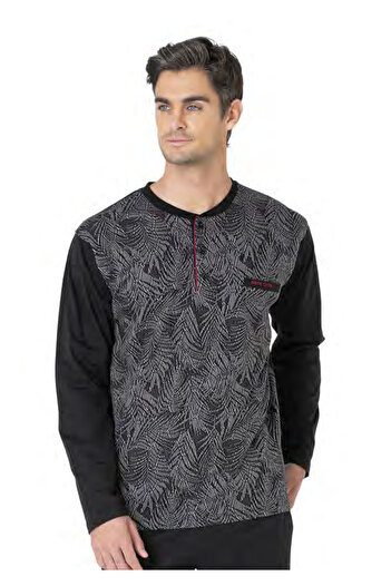 Pierre Cardin Men's Jacquard 2-Piece Long Sleeve Pajama Set - Boxed Ch.6.111.C0