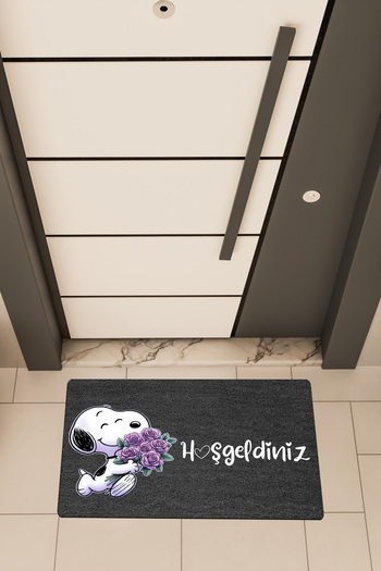 Dormot High Quality Digital Printing Black, Snopy Themed Door Front Mat
