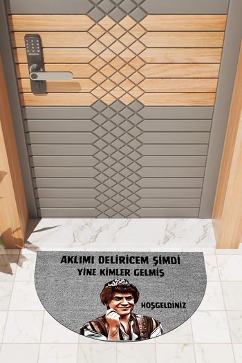 Dormot High Quality Digital Printing Gray, Prince Will Drive Me Insane Themed Half Moon Door Mat