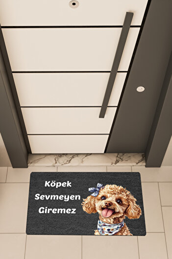 Dormot Quality Digital Printing Black, Cute Foam Themed Door Front Mat