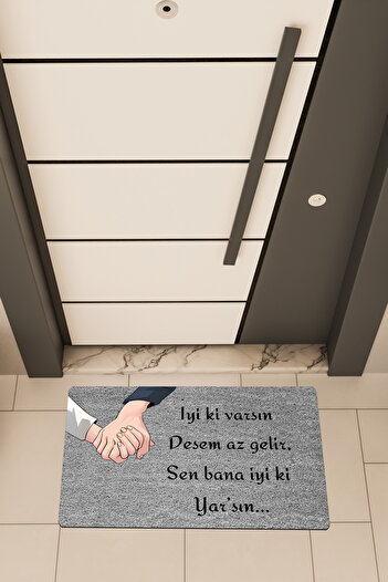 Dormot Quality Digital Printing Gray, Good Luck You Theme Door Front Mat