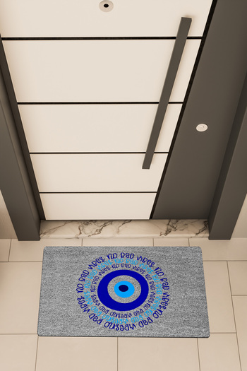Dormot High Quality Digital Print Gray, No Bad Vibes Theme Door Front Mat