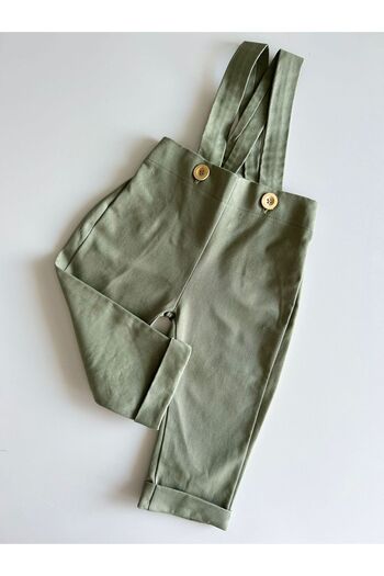 il mio bambino İl Mio Bambino Handmade 100% Cotton Baby Salopet - Blue - Suspender Buttoned Jumpsuit