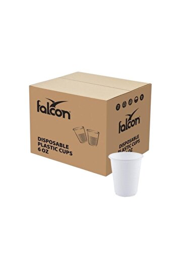 Falcon White Plastic Cups 6 oz - 50 pcs x 20