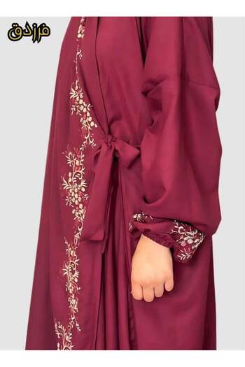 AL-HRAER Women's prayer shawl, burgundy color, wide and comfortable, excellent cool material (mard)