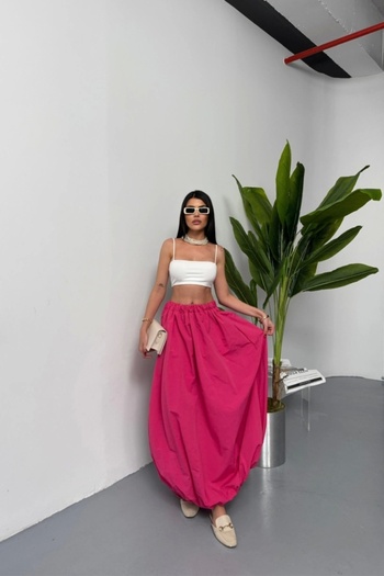 POLEXP Bel Elastic Balloon Skirt Chanel Size Soft Fabric - Fuchsia