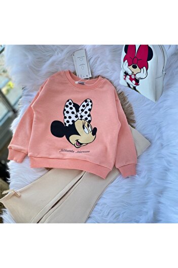 KOKOŞ BEBEK Girl's 3-Piece Set with Bag (Sweatshirt + Leggings + Bag)